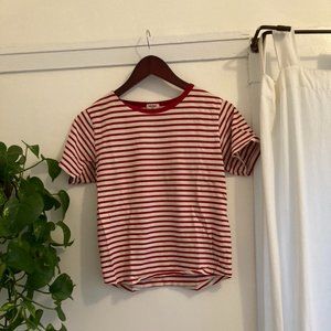 UNIQLO Women's Red Striped Tee